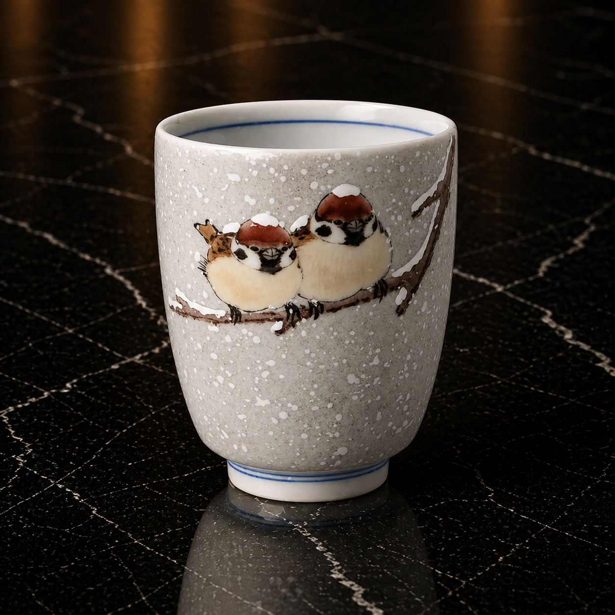 KUTANI JAPANESE YUNOMI SNOW NIJAKU-ZU /TOSHITO NAKAMURA