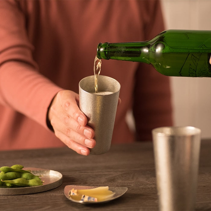 JAPANESE NOUSAKU BEER CUP – HANDCRAFTED TINWARE