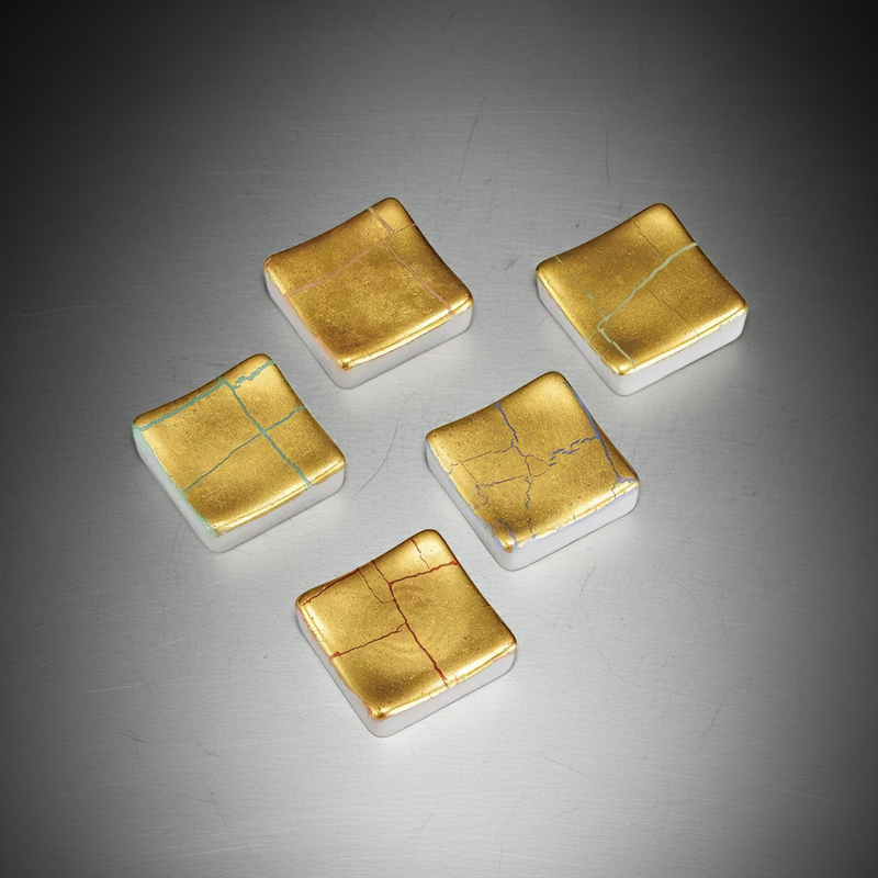 KUTANI JAPANESE CHOPSTICK REST - GOLD LEAF DESIGN / MEIZAN KILN