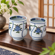 ARITA WARE PAIR YUNOMI TEACUPS “NISHIKI HANAWARI” / RYOSHU KILN