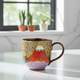 KUTANI WARE MUG “KINUN SAKURA & MOUNT FUJI” HAND-PAINTED BY YOSHINORI FUKUDA | GOLD-DECORATED JAPANESE PORCELAIN | GIFT BOX INCLUDED