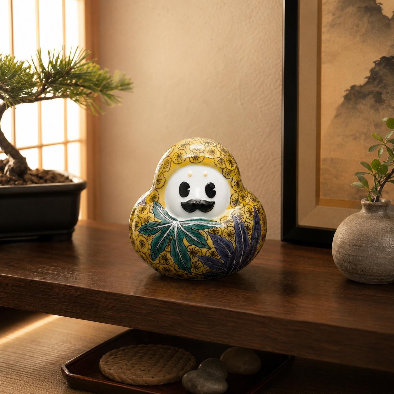KUTANI WARE HYAKUMANSAN DARUMA (YOSHIDAYA STYLE) KAZEYASTUDE BY AKIRA MIYAMOTO