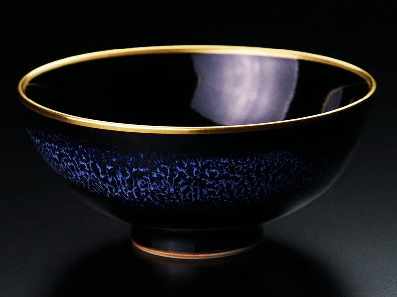 ARITA WARE COUPLE RICE BOWL SET “BLUE MORNING STAR” (YOKO & GEKKO) BY SHINEMON KILN