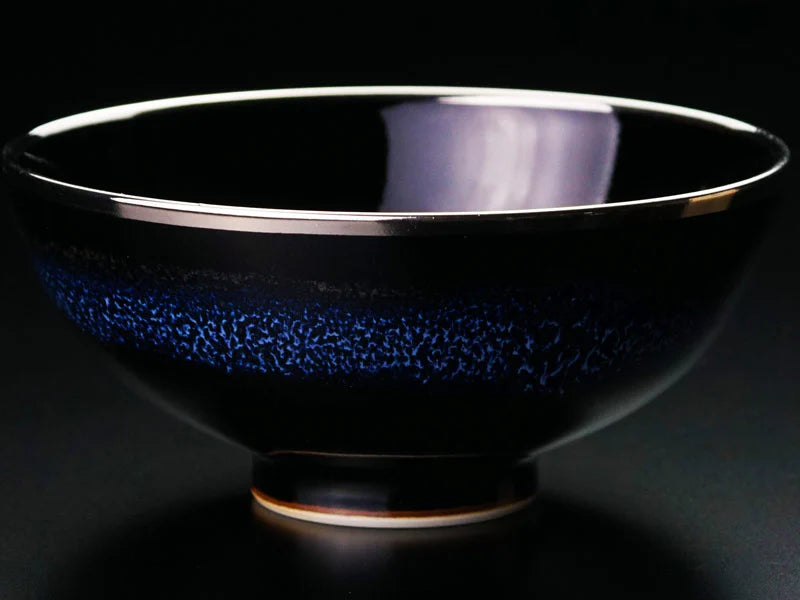 ARITA WARE COUPLE RICE BOWL SET “BLUE MORNING STAR” (YOKO & GEKKO) BY SHINEMON KILN