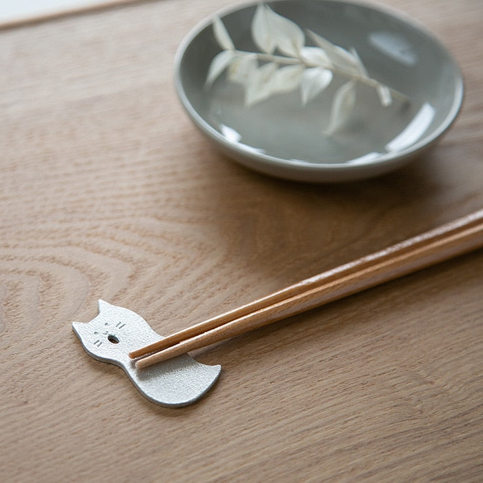 NOUSAKU CONNECTED CHOPSTICK REST - CAT - SET OF 3