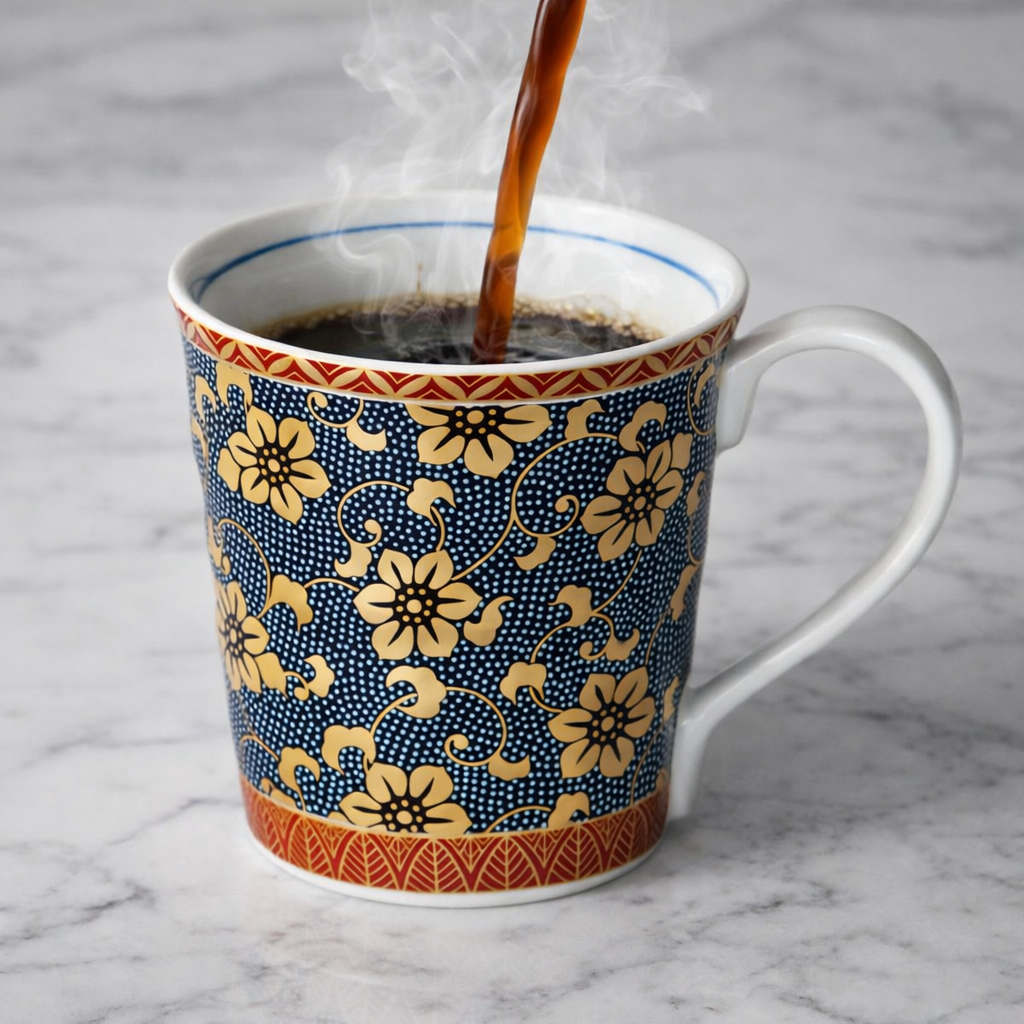 KUTANI JAPANESE MUG AOCHIUBU TESSEN