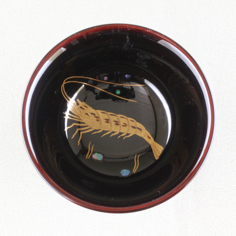 WAJIMA LACQUERWARE GUINOMI TAME-NURI EBI MAKI-E
