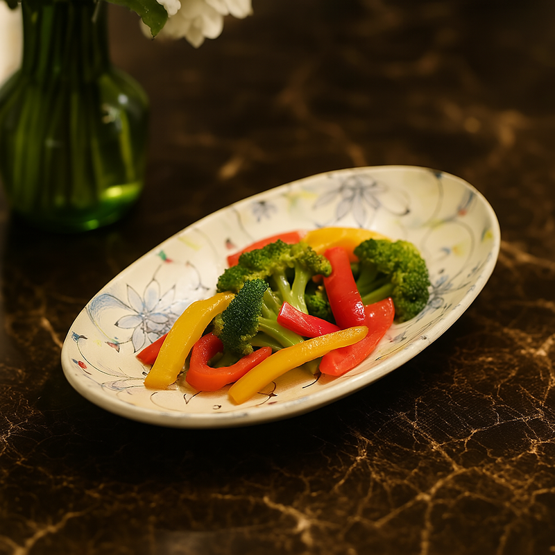 KUTANI WARE OVAL PLATE AYAKA BLUE / KOKUZOU KLIN