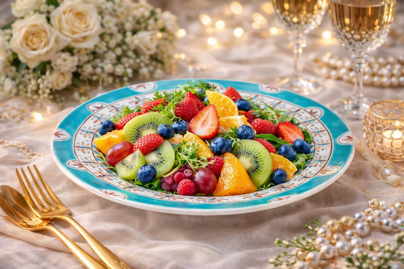 KUTANI WARE PERSIAN BLUE PLATE  IROE-YU HAND-PAINTED JAPANESE CERAMIC PLATE  MADE IN JAPAN