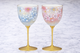 KUTANI WARE PAIR WINE GLASSES – HANA NO MAI “FLOWER DANCE” (GIFT BOXED)