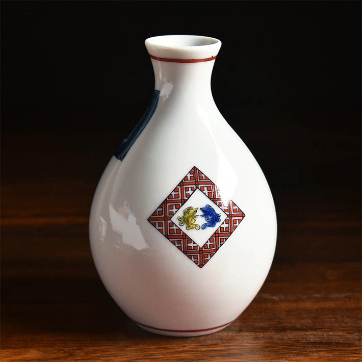 KUTANI JAPANESE SAKE SET KO-KUTANI STYLE ISHIDATAMI/TAISHI KLIN