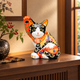 KUTANI PORCELAIN MANEKI NEKO – AKA FUJI AND CRANE MOTIF