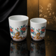 JAPANESE ARITA WAREYUNOMI TEA CUP BOTAN CHOMON GUMI / KAKIEMON