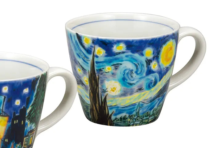JAPANESE KUTANI WARE PAIR MUG CUPS – VAN GOGH ART DESIGN