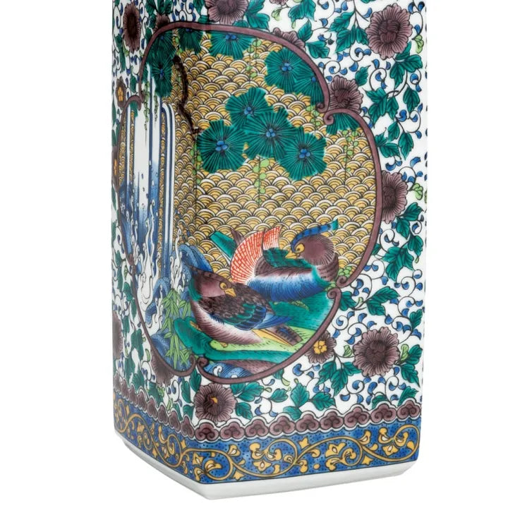 JAPANESE KUTANI PORCELAIN VASE – KO-KUTANI FLORAL AND BIRD DESIGN