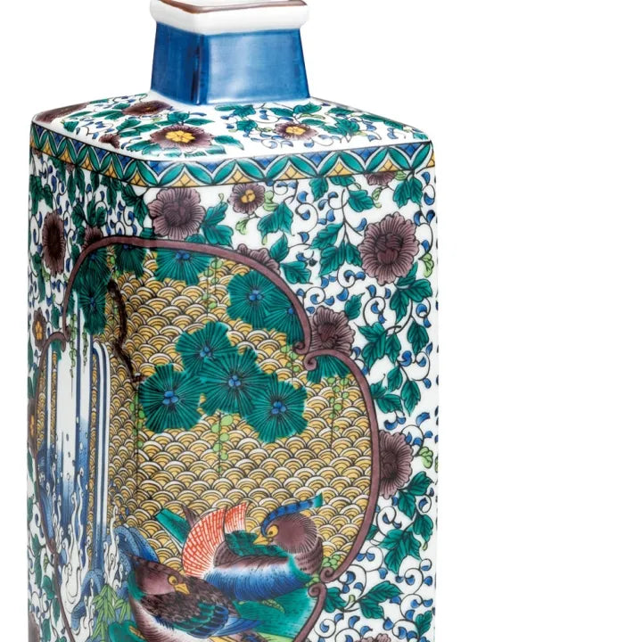 JAPANESE KUTANI PORCELAIN VASE – KO-KUTANI FLORAL AND BIRD DESIGN