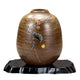 KUTANI WARE VASE WITH STAND – HAND-PAINTED JAPANESE PORCELAIN ‘WILD GRAPE’ DESIGN BY YOSHINORI FUKUDA