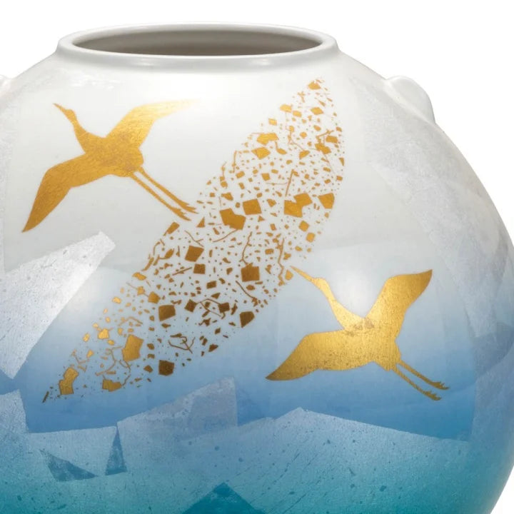 KUTANI WARE FLOWER VASE GINSAI KINTSURU