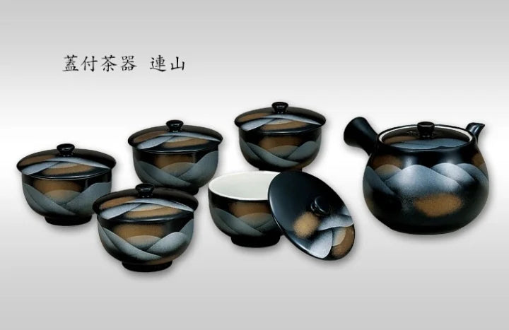 JAPANESE KUTANI PORCELAIN TEA SET WITH LID – RENZAN MOTIF