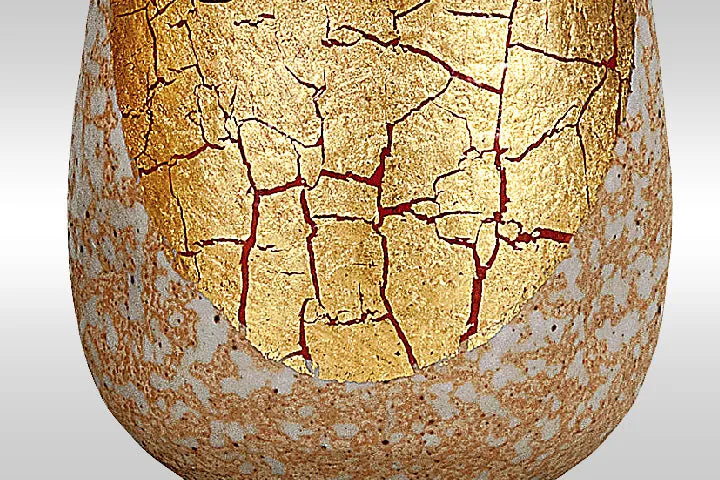 KUTANI WARE PAIR YUNOMI TEACUPS – GOLD LEAF DESIGN / MEIZAN KILN (GIFT BOX INCLUDED)