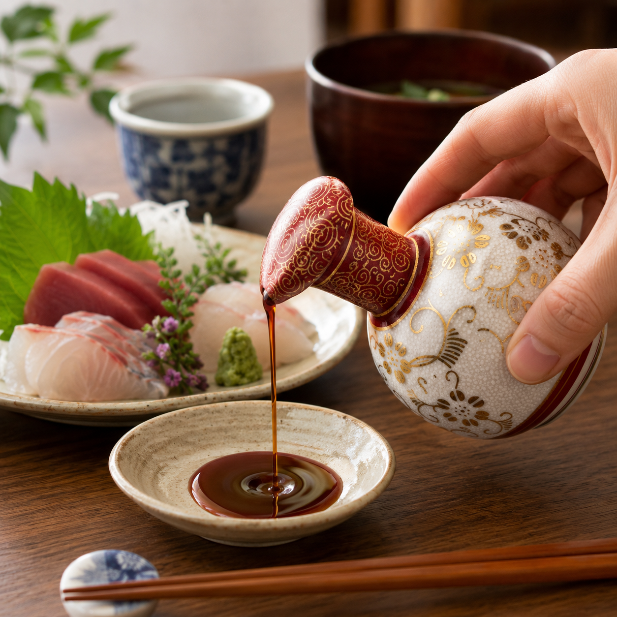 KUTANI JAPANESE SOY SAUCE DISPENSER SHIROCHIBU