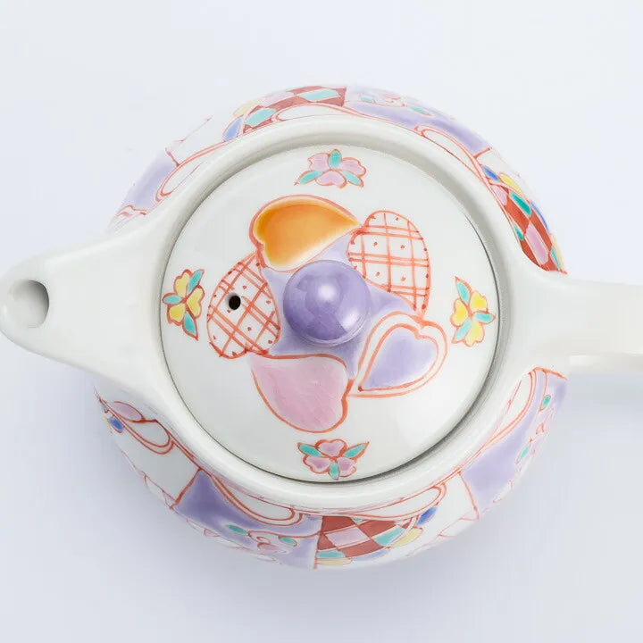 KUTANI WARE ROUND POT “UNDERWATER FLOWERS LAVENDER” / GINSYUU KILN