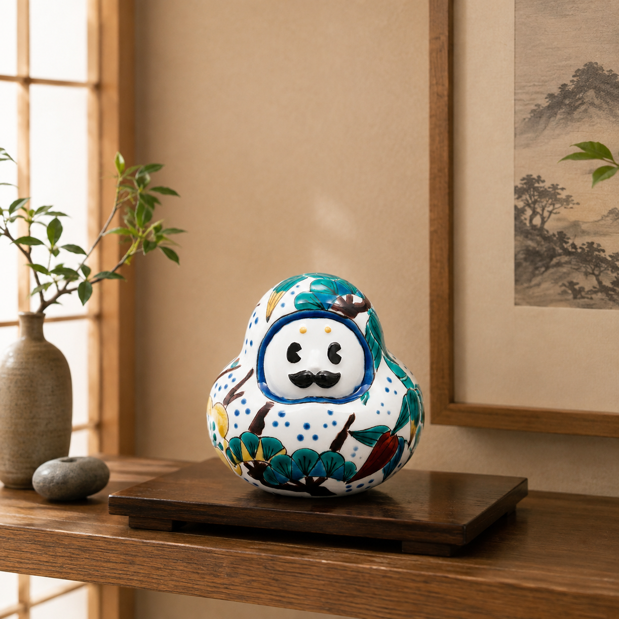 KUTANI WARE HYAKUMANSAN DARUMA SHOCHIKUBAI /TAISHI KLIN