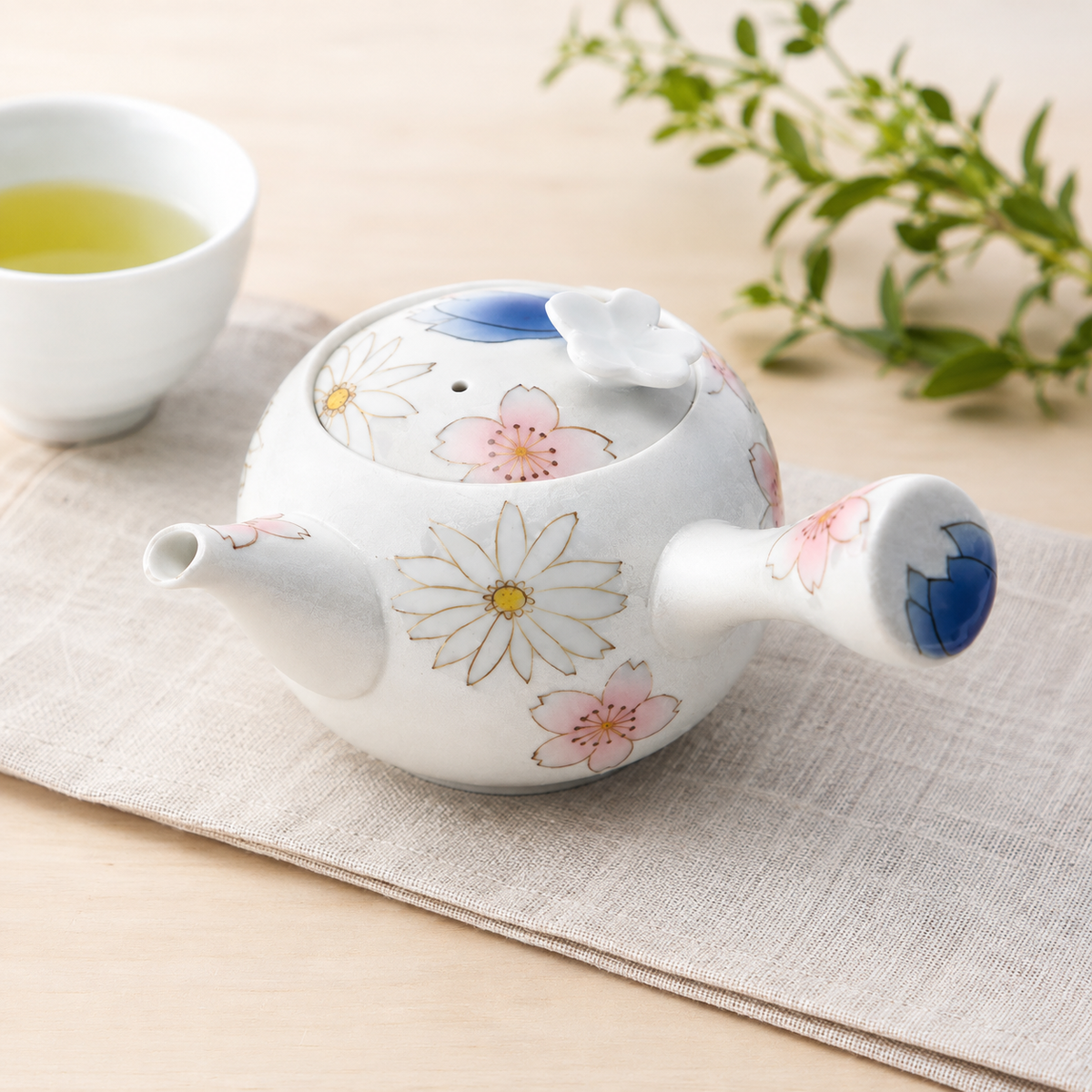 ARITA WARE CHERRY BLOSSOM (BLUE) KYUSU TEAPOT