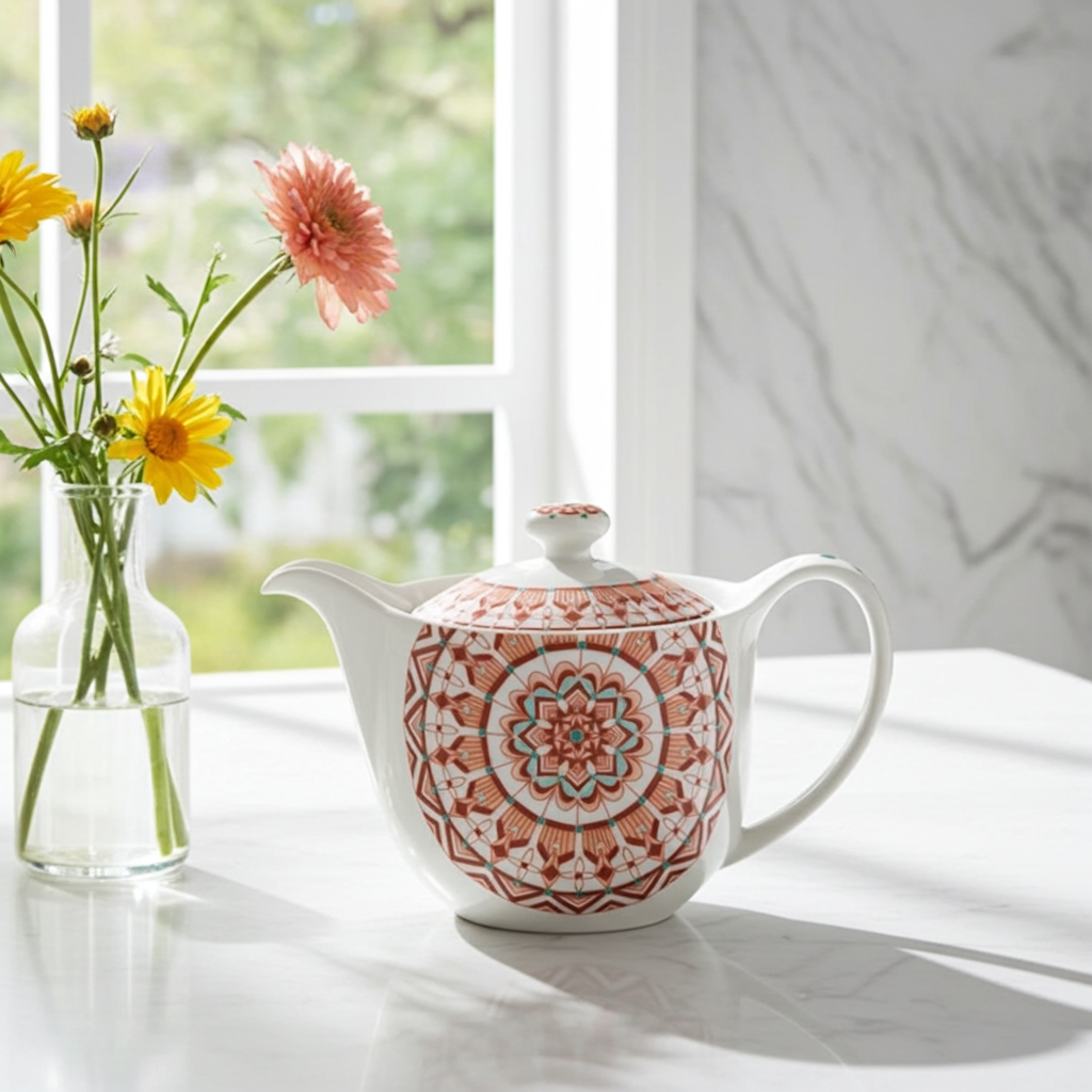 KUTANI WARE TEAPOT AKAE MARUMON /TAISHI KLIN