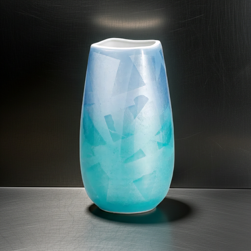 KUTANI SILVER-GLAZED VASE – HANDCRAFTED JAPANESE ART PIECE (GIFT BOX)