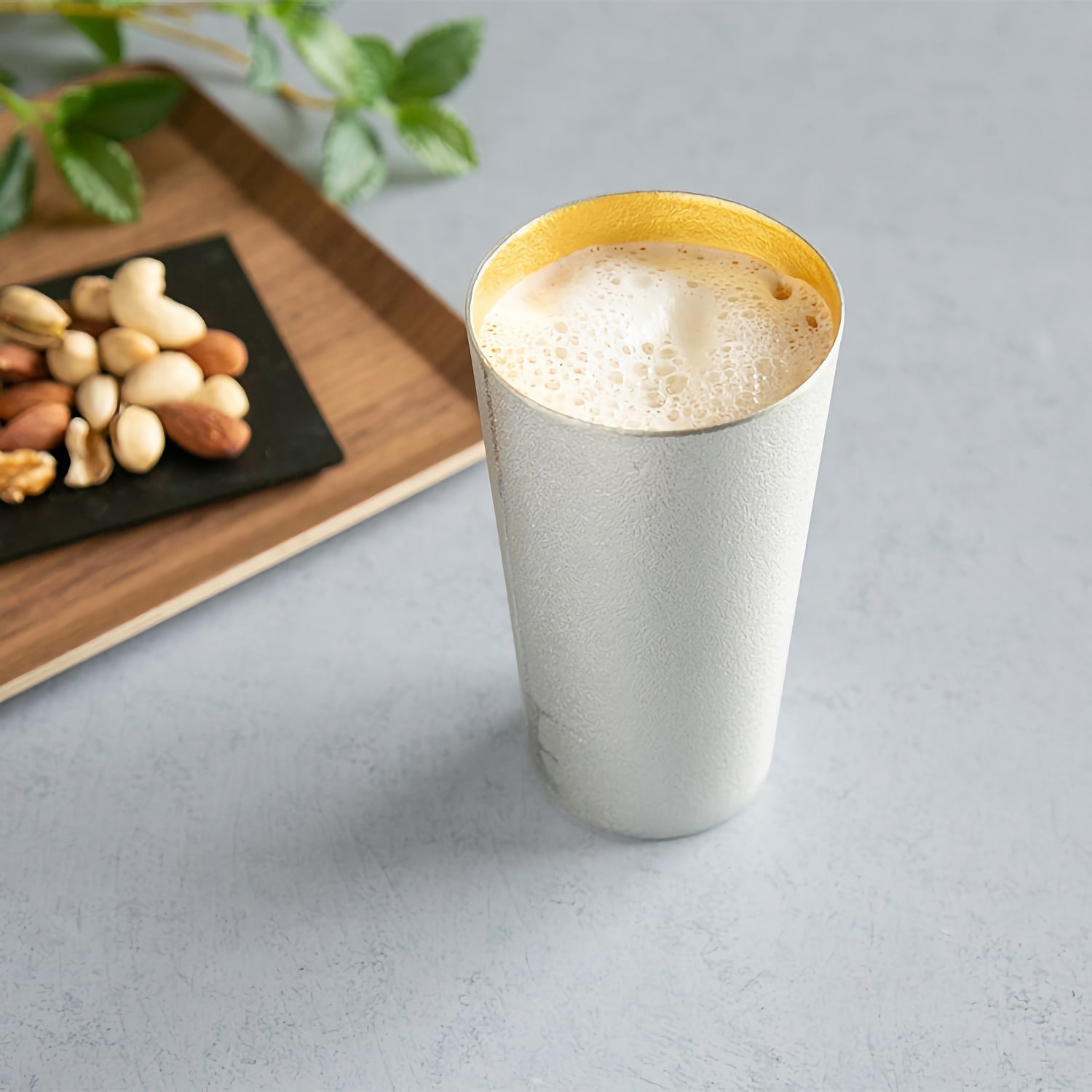 JAPANESE NOUSAKU TIN BEER CUP WITH GOLD LEAF