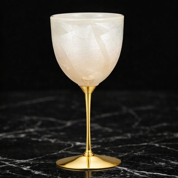 JAPANESE WINE GLASS KUTANI GINSAI ORANGE