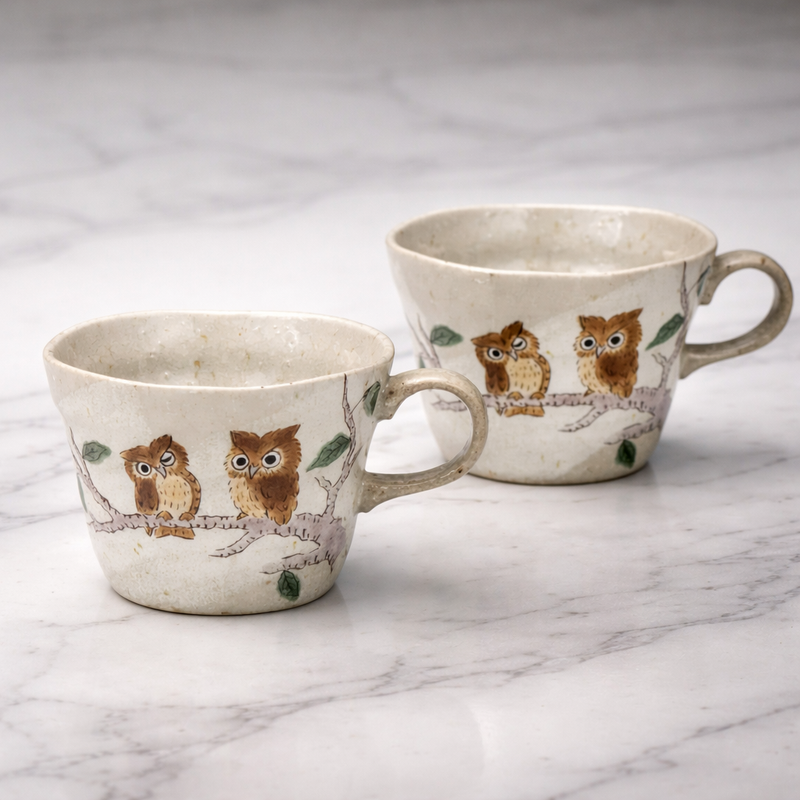 KUTANI WARE PAIR MUG CUPS 