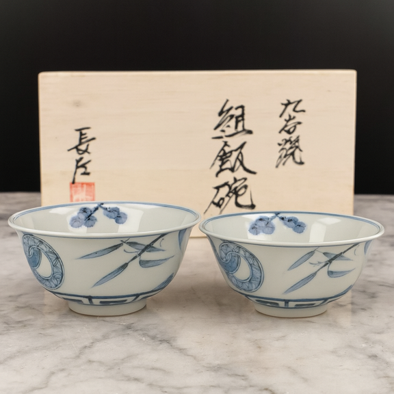 KUTANI WARE PAIR RICE BOWLS