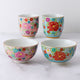 KUTANI WARE SAKE CUP & TEA CUP SET – HON-KIN HANA-ZUME DESIGN BY TAISHI KILN