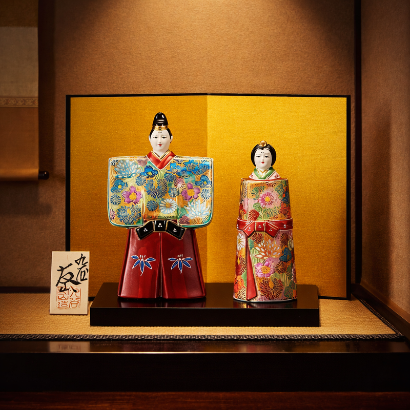 KUTANI WARE TACHIBINA HINA DOLLS