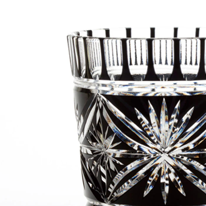 EDI KIRIKO KENBISHI STAR PATTERN OLD-FASHIONED GLASS - BLACK