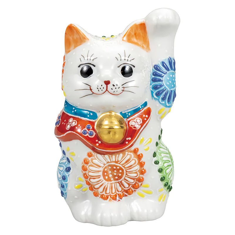 KUTANI JAPANESE LUCKY CAT(MANEKI NEKO) SHIRO-MORI HANA