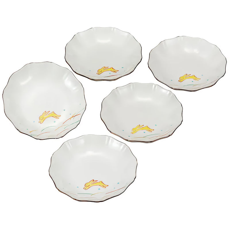 KUTANI JAPANESE PLATE SET – HANE USAGI (LEAPING RABBIT)