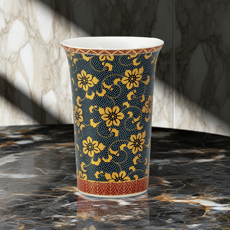 KUTANI FREE CUP BLUE TETSUSEN WITH RAISED ENAMEL