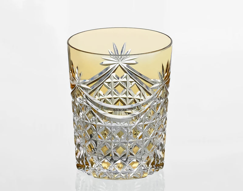 WHISKEY GLASS, EDO KIRIKO “DRAPE & TETRAGONAL BASKET WEAVE”