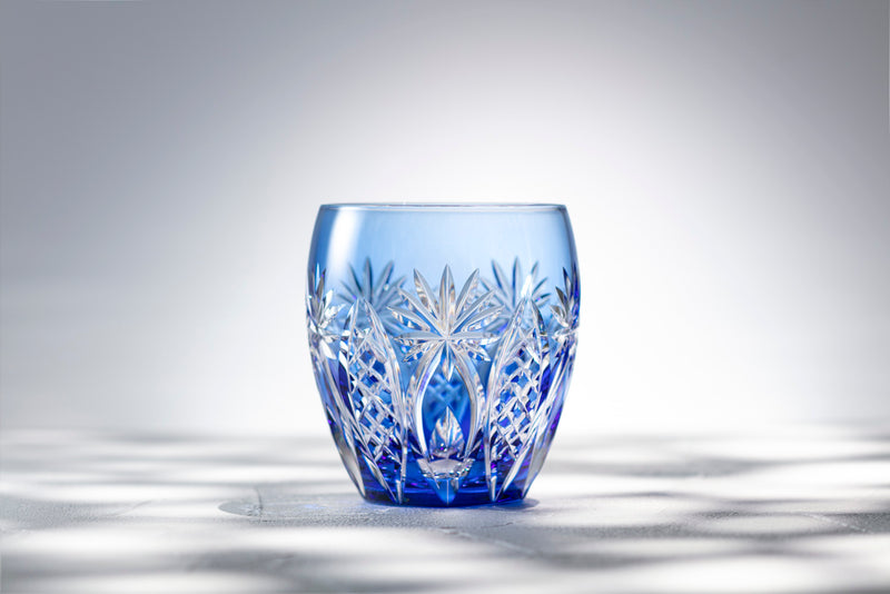 WHISKEY GLASS, EDO KIRIKO “BAMBOO FENCE & STAR”