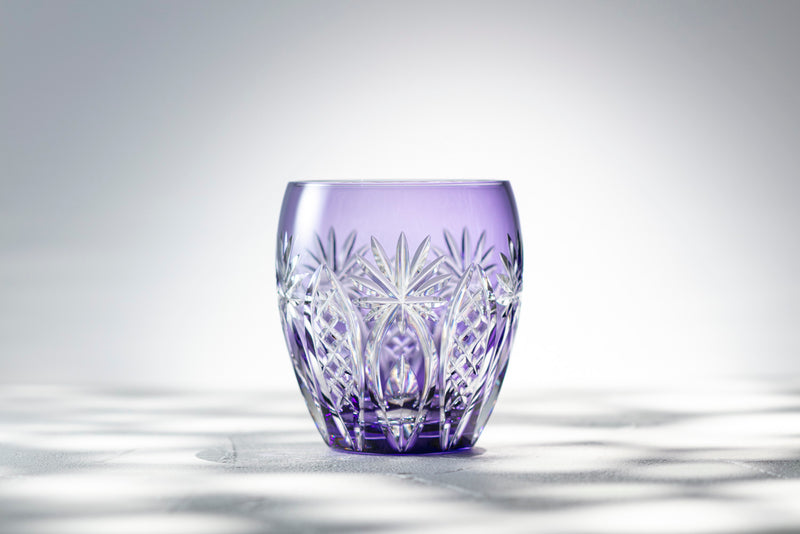 WHISKEY GLASS, EDO KIRIKO “BAMBOO FENCE & STAR”
