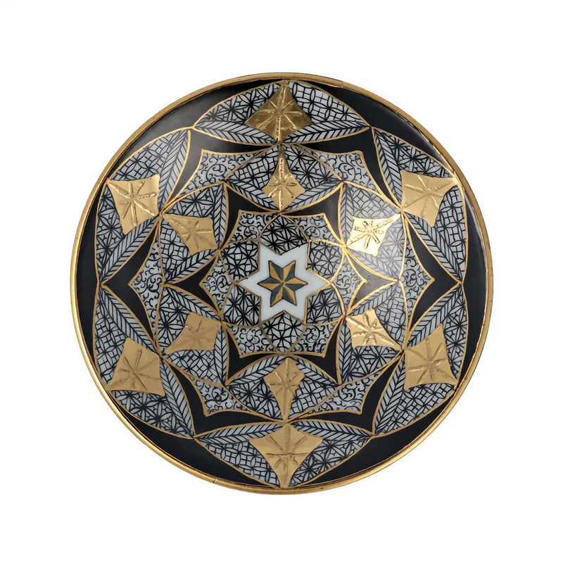 JAPANESE SAKAZUKI KUTANI GOLD AND PLATINUM FINE-LINE DECORATION/ SHUNJIRO ISHITOMI