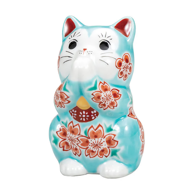 KUTANI JAPANESE LUCKY CAT(PRAYING CAT) TÜRKIYE BLUE GLAZE SAKURA