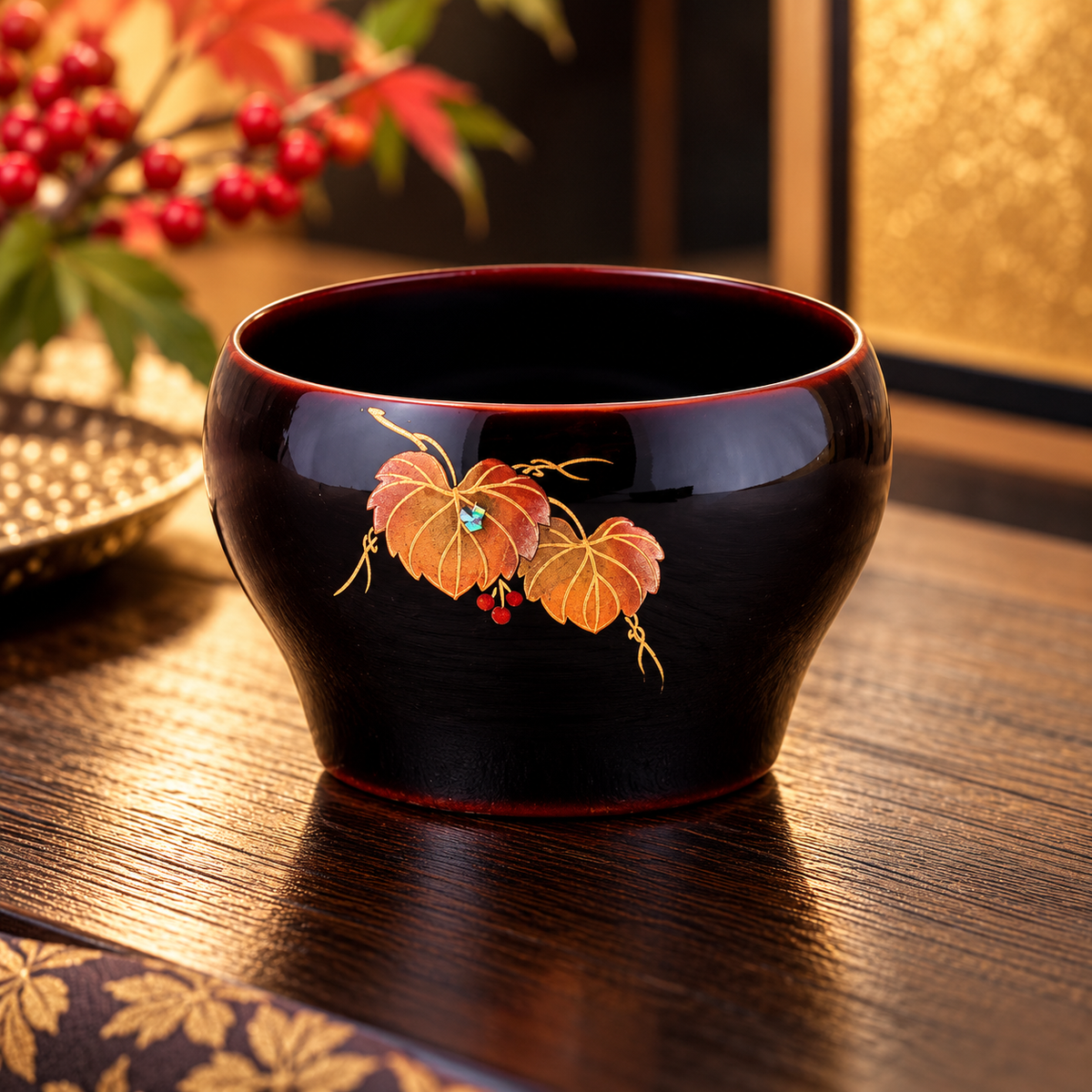 WAJIMA LACQUERWARE GUINOMI TAME-NURI IVY MAKI-E
