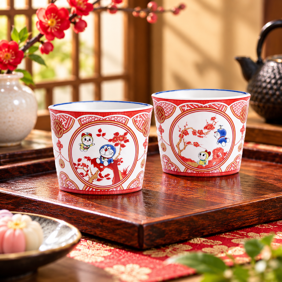 KUTANI WARE DORAEMON IIDAYA STYLE HACHIRODE SOBA CHOKO/SEIKOU KILN