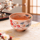 ARITA WARE BROCADE SPRING AND AUTUMN MATCHA BOWL (WITH WOODEN BOX)