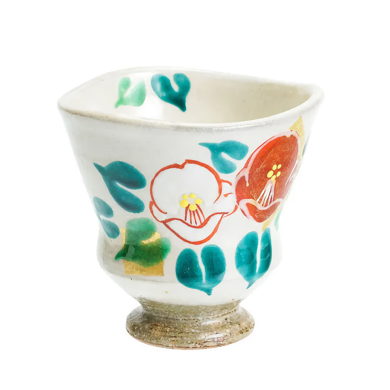 KUTANI JAPANESE YUNOMI GOLD LEAF CAMELLIA/KOKUZOU KLIN