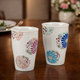 KUTANI WARE PAIR FREE CUPS – “HANA” (FLORAL DESIGN) BY IROE YU